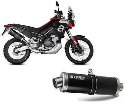 Exhaust Storm By Mivv Oval Black Stainless Steel Aprilia TUAREG 660 2022 > 2023 • $218.93